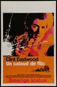 6j129 DIRTY HARRY Belgian '71 art of Clint Eastwood pointing his .44 magnum, Don Siegel classic!