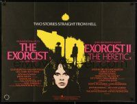 6j204 EXORCIST/EXORCIST 2: THE HERETIC British quad '80 two stories straight from Hell!