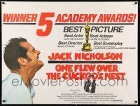 6j222 ONE FLEW OVER THE CUCKOO'S NEST British quad '75 great c/u of Jack Nicholson, Forman classic