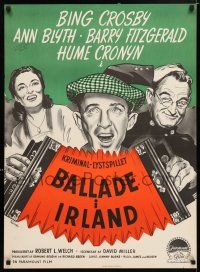 6j279 TOP O' THE MORNING Danish '54 Bing Crosby & Barry Fitzgerald find the Blarney Stone!