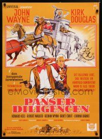 6j283 WAR WAGON Danish '67 John Wayne & Kirk Douglas, different art by Lundvald!