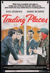 6j193 TRADING PLACES English 1sh '83 cool different images of wacky Eddie Murphy!
