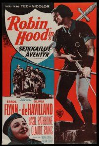 6j100 ADVENTURES OF ROBIN HOOD Finnish R60s Errol Flynn as Robin Hood, Olivia De Havilland