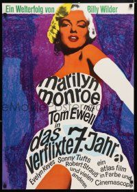 6j034 SEVEN YEAR ITCH German R66 Billy Wilder, great different sexy art of Marilyn Monroe!