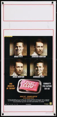 6j510 FIGHT CLUB Italian locandina '99 great images of Edward Norton & Brad Pitt, soap!
