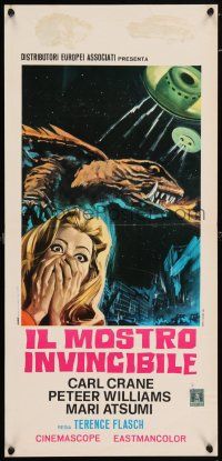 6j513 GAMERA VS. BAIRUS Italian locandina '69 Noriaki Yuasa, wild different sci-fi horror art!