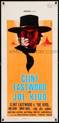 6j526 JOE KIDD Italian locandina '72 cool Nistri art of Clint Eastwood over desert!