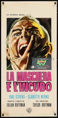 6j536 MASK Italian locandina '62 completely different Sandro Symeoni artwork of clawed face!