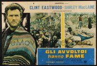6j489 TWO MULES FOR SISTER SARA Italian photobusta '70 gunslinger Clint Eastwood!