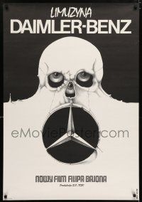 6j306 DAIMLER-BENZ LIMOUSINE teaser Polish 26x38 '82 creepy Erol art of skull !