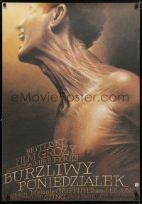 6j345 STORMY MONDAY Polish 26x37 '88 disturbing artwork by Wieslaw Walkuski!