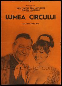 6j044 CIRCUS WORLD Romanian '65 different John Wayne with Claudia Cardinale!
