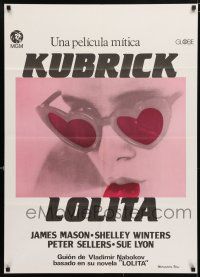 6j078 LOLITA Spanish R80s Stanley Kubrick, Sue Lyon w/heart sunglasses & lollipop, different!