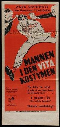6j041 MAN IN THE WHITE SUIT Swedish stolpe '52 wacky art of scientist inventor Alec Guinness!