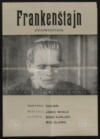 6j628 FRANKENSTEIN Yugoslavian 19x26 '60s Boris Karloff as the monster, Colin Clive, Mae Clarke!
