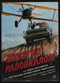 6j670 PURSUIT OF D.B. COOPER Yugoslavian 19x27 '81 cool art of bi-plane attacking a car!