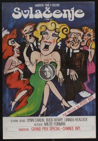 6j691 TAKING OFF Yugoslavian 19x28 '71 Milos Forman's first American movie, wacky art by Bacha!