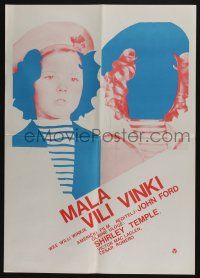 6j709 WEE WILLIE WINKIE Yugoslavian 20x28 '60s cool different art image of cute Shirley Temple!