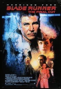 6k085 BLADE RUNNER DS 1sh R07 Ridley Scott sci-fi classic, art of Harrison Ford by Drew Struzan!