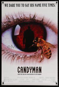 6k102 CANDYMAN 1sh '92 from Clive Barker's Forbidden, creepy close-up image of bee in eyeball!