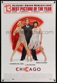 6k114 CHICAGO 13 switch style 1sh '02 Renee Zellweger & Catherine Zeta-Jones, Richard Gere!