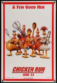 6k117 CHICKEN RUN teaser DS 1sh '00 Peter Lord & Nick Park claymation, a few good hen!