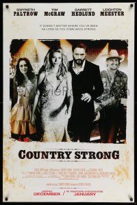 6k137 COUNTRY STRONG advance DS 1sh '10 Gwyneth Paltrow, Tim McGraw, Garrett Hedlund!