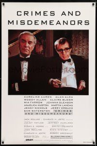6k140 CRIMES & MISDEMEANORS style B 1sh '89 Woody Allen directs & stars with Martin Landau!