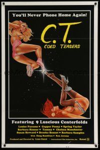 6k099 C.T. COED TEASERS 1sh '80s wild sexy art of nearly-naked coeds!