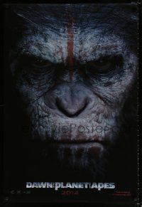 6k151 DAWN OF THE PLANET OF THE APES style A int'l teaser DS 1sh '14 super close-up of Caesar!