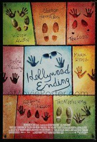6k283 HOLLYWOOD ENDING DS 1sh '02 Woody Allen, concrete shoe & hand imprints of main cast!