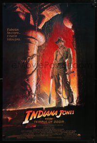 6k320 INDIANA JONES & THE TEMPLE OF DOOM 1sh '84 adventure is Ford's name, Bruce Wolfe art!