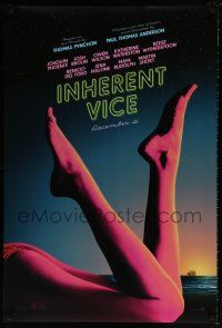 6k321 INHERENT VICE teaser DS 1sh '14 Joaquin Phoenix, Brolin, Wilson, sexy image of legs on beach