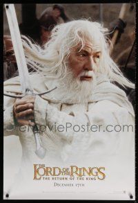 6k388 LORD OF THE RINGS: THE RETURN OF THE KING teaser DS 1sh '03 Ian McKellan as Gandalf!
