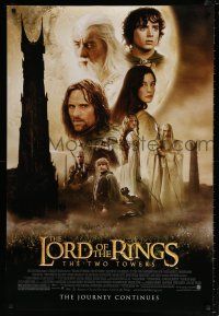 6k392 LORD OF THE RINGS: THE TWO TOWERS DS 1sh '02 Peter Jackson epic, montage of cast!
