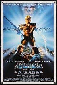 6k409 MASTERS OF THE UNIVERSE 1sh '87 great image of Dolph Lundgren as He-Man!