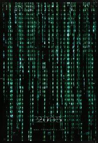 6k411 MATRIX RELOADED 2003 holofoil teaser 1sh '03 Keanu Reeves, Carrie-Anne Moss, free your mind!