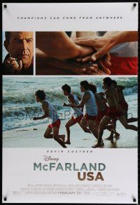 6k414 MCFARLAND USA advance DS 1sh '15 Walt Disney, Kevin Costner, Maria Bello, beach running!