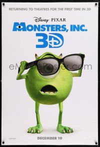 6k434 MONSTERS, INC. advance DS 1sh R12 Disney & Pixar computer animated CGI cartoon in 3D!