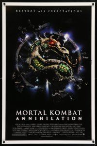 6k436 MORTAL KOMBAT ANNIHILATION DS 1sh '97 martial arts, cool exploding dragon logo!