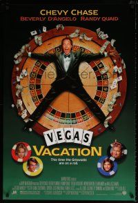 6k463 NATIONAL LAMPOON'S VEGAS VACATION DS 1sh '97 great image of Chevy Chase on roulette wheel!