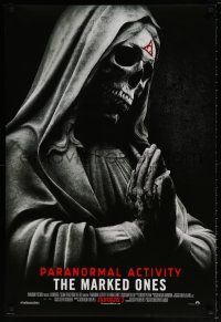 6k490 PARANORMAL ACTIVITY THE MARKED ONES int'l advance DS 1sh '14 horror image of praying skeleton!