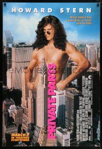 6k524 PRIVATE PARTS March 7 advance DS 1sh '96 wacky image of naked Howard Stern in New York City!