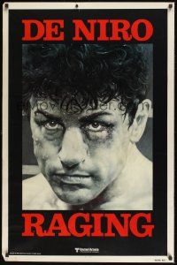 6k540 RAGING BULL teaser 1sh '80 Martin Scorsese, classic close up boxing image of Robert De Niro!