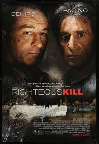 6k568 RIGHTEOUS KILL advance 1sh '08 cool image of Robert De Niro & Al Pacino w/ silenced gun!