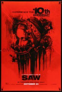 6k592 SAW teaser DS 1sh R14 cool art of terrified Shawnee Smith trapped in brutal torture helmet!