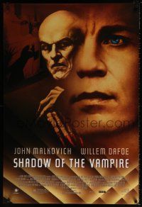 6k605 SHADOW OF THE VAMPIRE 1sh '00 art of John Malkovich as F.W. Murnau, Willem Dafoe!
