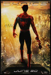 6k651 SPIDER-MAN 2 choice style teaser 1sh '04 great image of Tobey Maguire in the title role