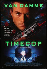 6k747 TIMECOP DS 1sh '94 Jean-Claude Van Damme still has time to save his dead wife!