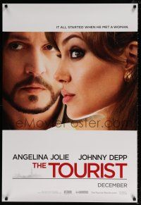 6k765 TOURIST teaser DS 1sh '10 von Donnersmarck, cool image of Johnny Depp & Angelina Jolie!
